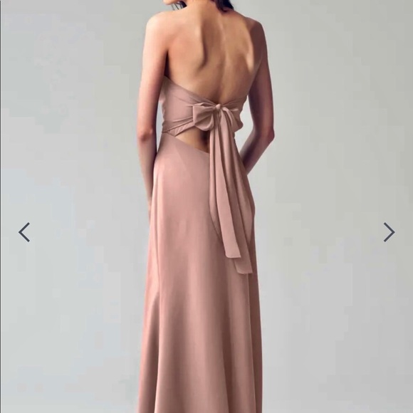 JENNY YOO Kylie Whipped Apricot Crepe De Chine Bridesmaid Dress - Picture 3 of 16